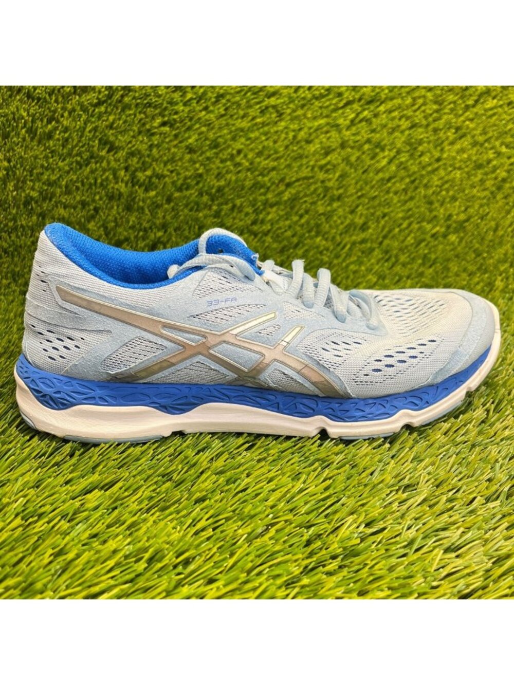 Asics 33-FA Womens Size 8.5‎ Blue White Athletic Running Walking Shoes Sneakers